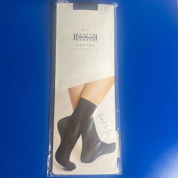 NWT Wolford Cotton Opaque Matte Socks 80 Denier - Picture 1 of 6